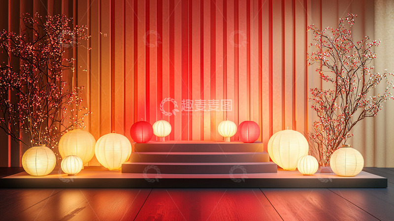 高清大图下载【趣麦麦图】喜庆红色背景