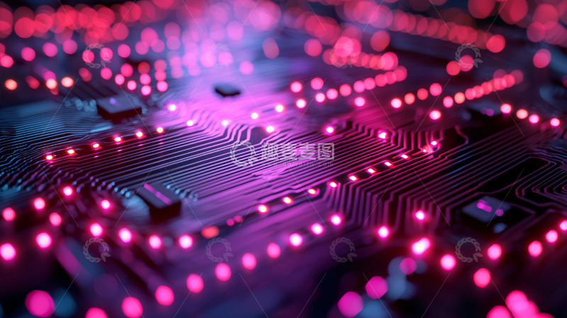 高清大图下载【趣麦麦图】科技感电路板发光纹理