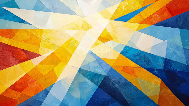 高清大图下载【趣麦麦图】抽象几何彩色光线