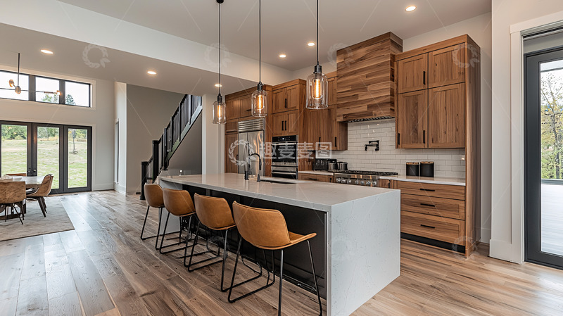 高清大图下载【趣麦麦图】现代简约开放式厨房