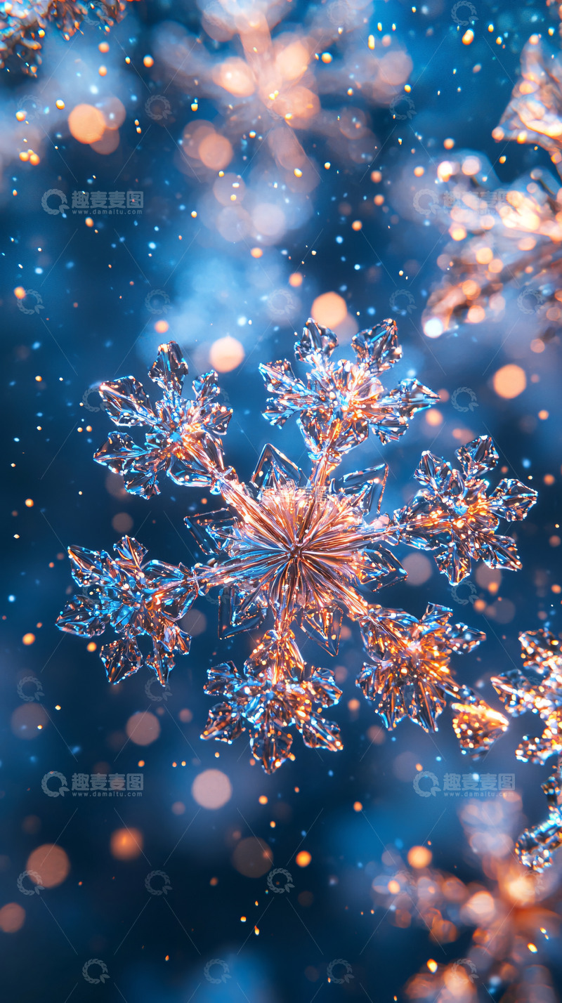 高清大图下载【趣麦麦图】高清雪花特写