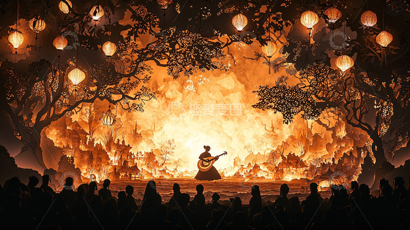 高清大图下载【趣麦麦图】火焰舞台表演