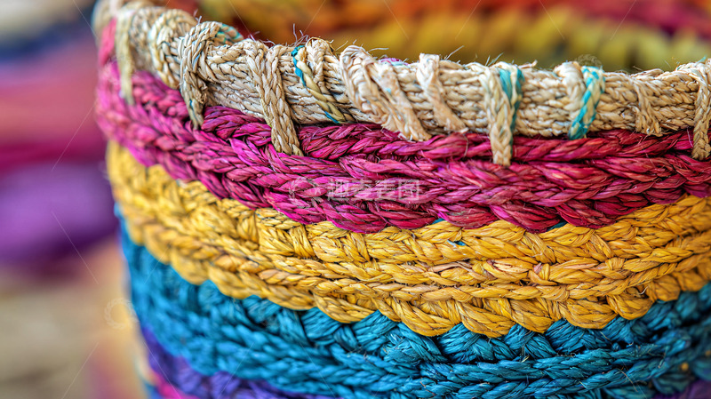 高清大图下载【趣麦麦图】彩色编织篮子