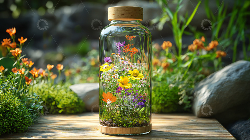 高清大图下载【趣麦麦图】玻璃瓶鲜花