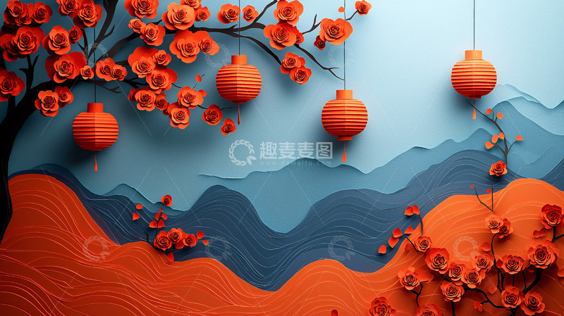 高清大图下载【趣麦麦图】中式剪纸艺术