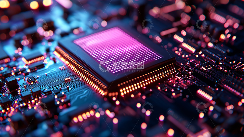 高清大图下载【趣麦麦图】芯片电路板特写