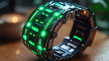 科幻风格绿色电子腕带