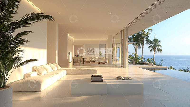 高清大图下载【趣麦麦图】明亮现代的开放式客厅