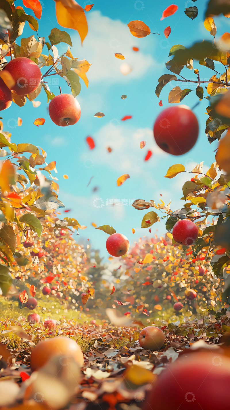 高清大图下载【趣麦麦图】秋日苹果园
