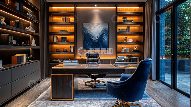 高清大图下载【趣麦麦图】奢华现代书房