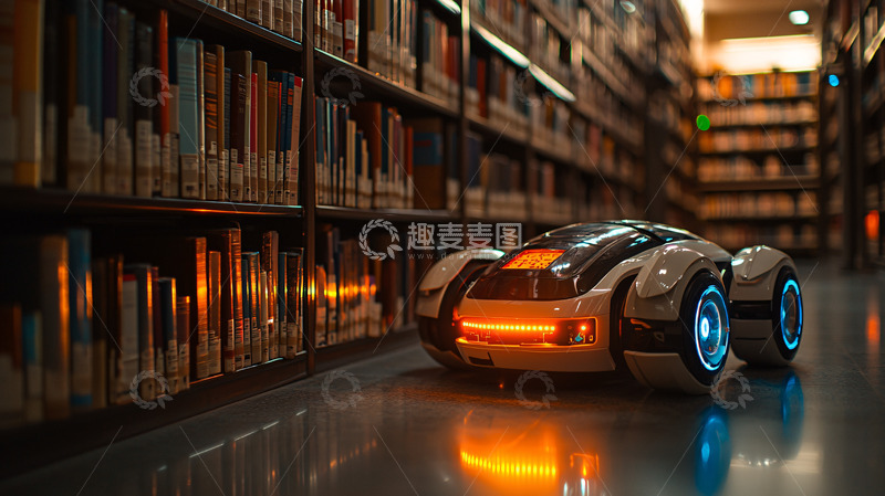 高清大图下载【趣麦麦图】图书馆机器人