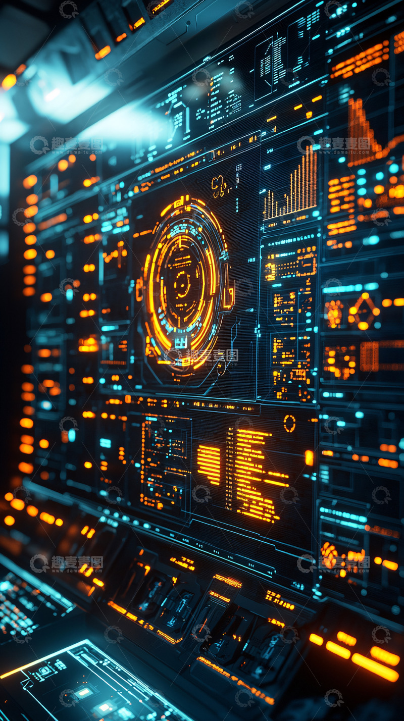 高清大图下载【趣麦麦图】未来科技感控制面板