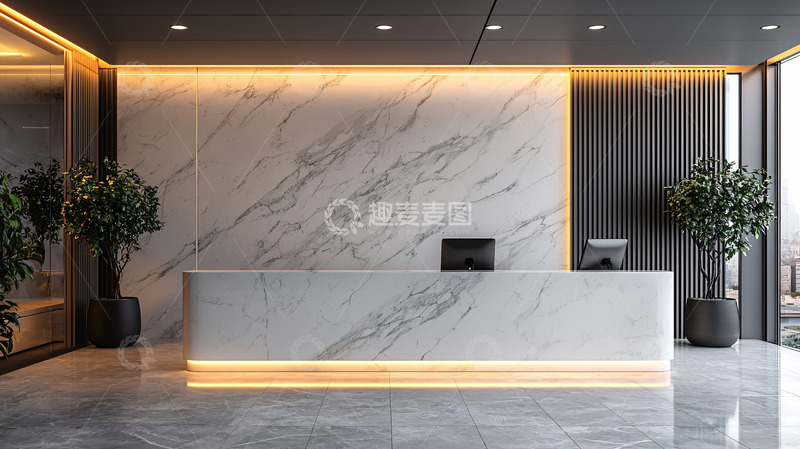 高清大图下载【趣麦麦图】现代简约大理石前台