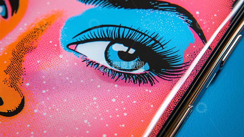 高清大图下载【趣麦麦图】彩绘风格的女性眼睛特写