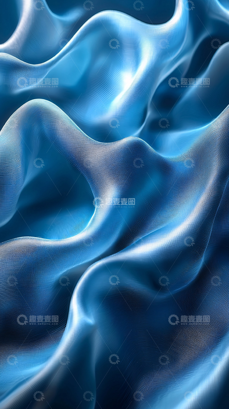 高清大图下载【趣麦麦图】蓝色丝绸质感