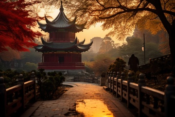 公园里的塔楼建筑