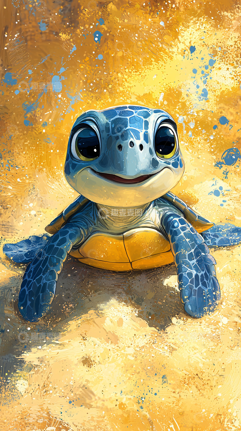 高清大图下载【趣麦麦图】可爱小海龟