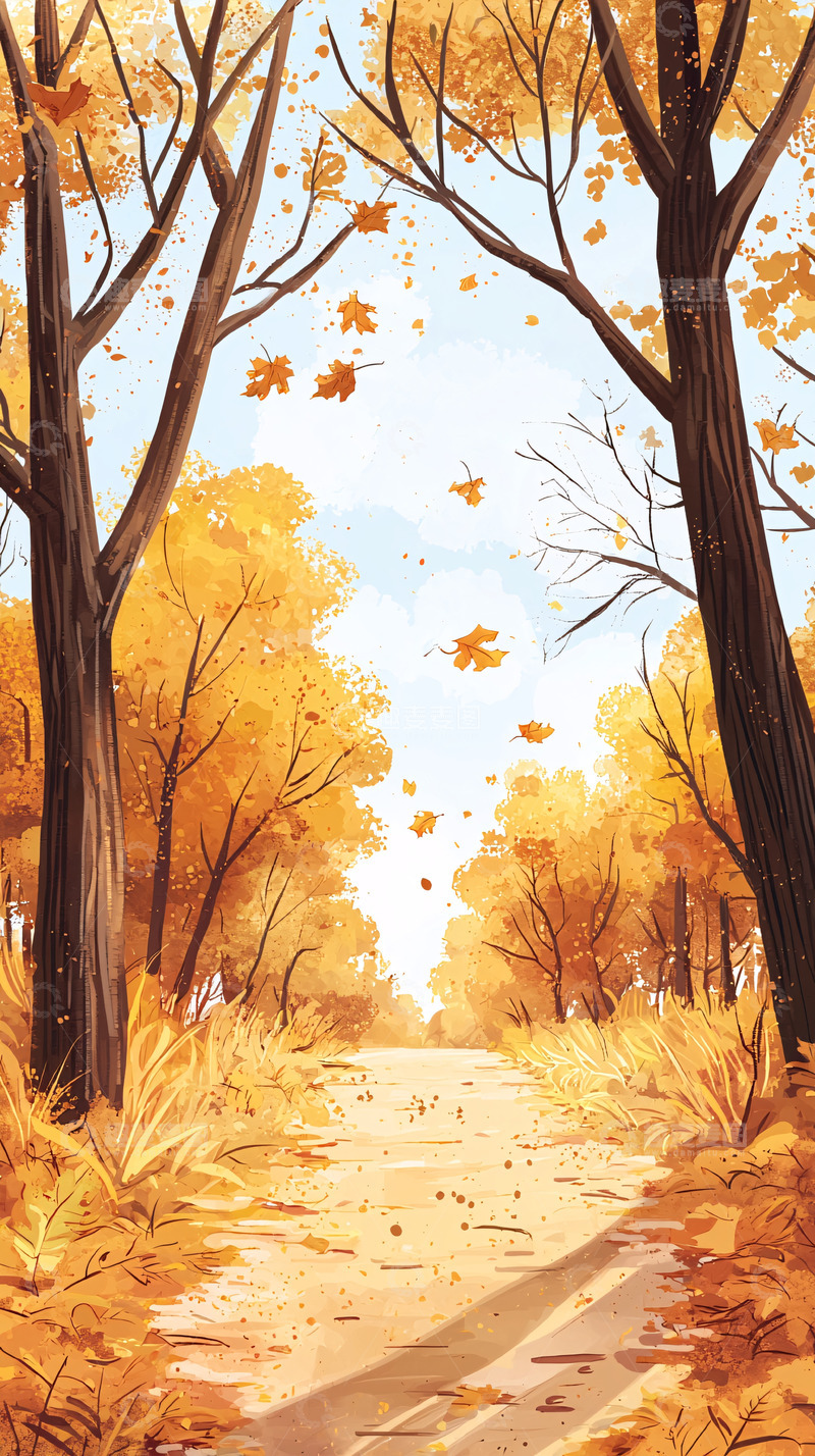 高清大图下载【趣麦麦图】秋日森林小路