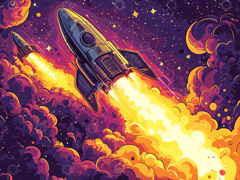高清大图下载【趣麦麦图】宇宙飞船发射