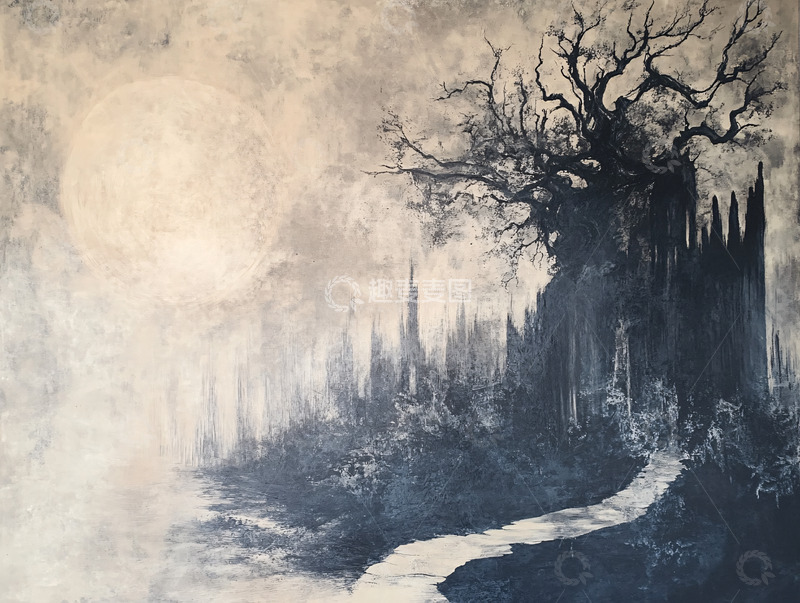 高清大图下载【趣麦麦图】古堡枯树荒凉景象