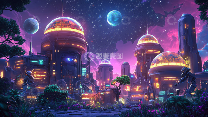 高清大图下载【趣麦麦图】未来都市夜景50