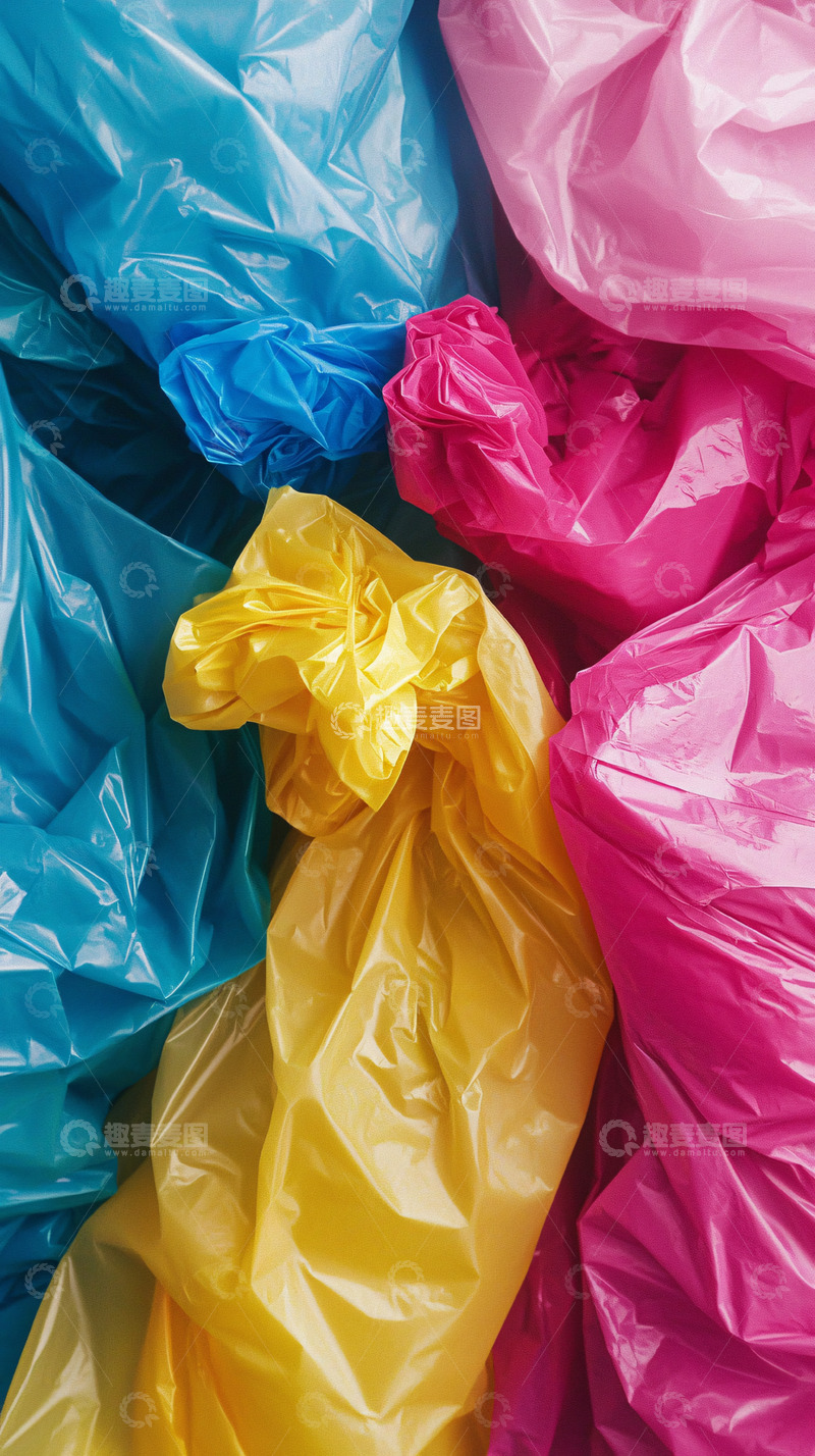 高清大图下载【趣麦麦图】彩色塑料袋堆叠
