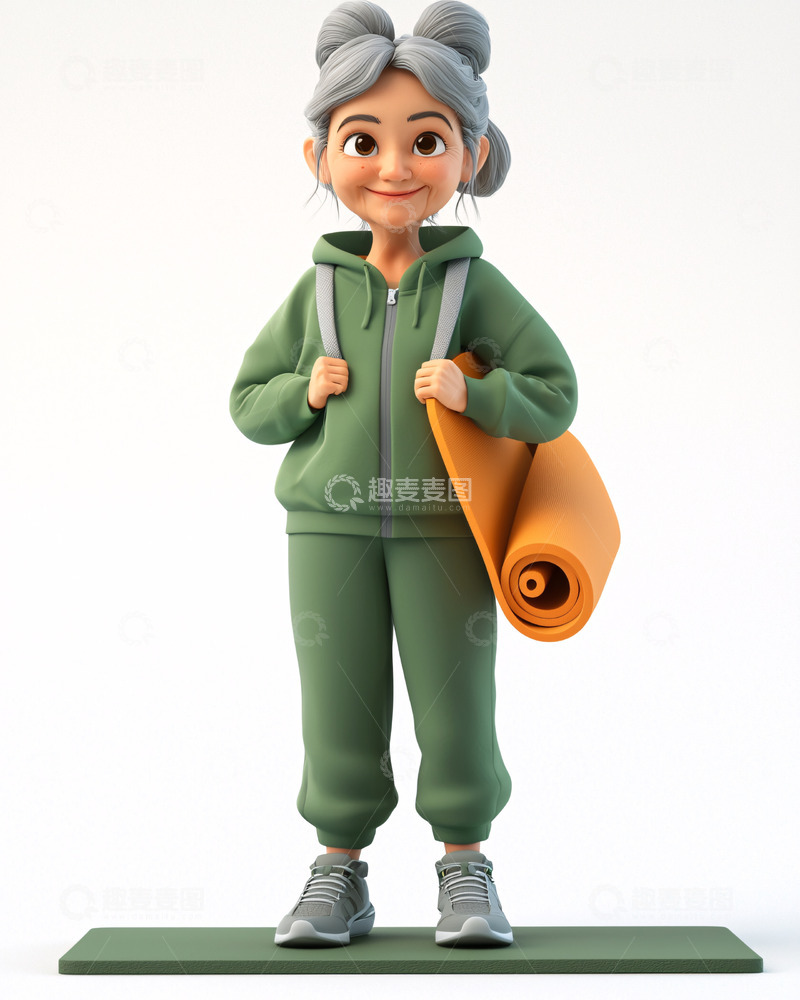 高清大图下载【趣麦麦图】卡通老奶奶