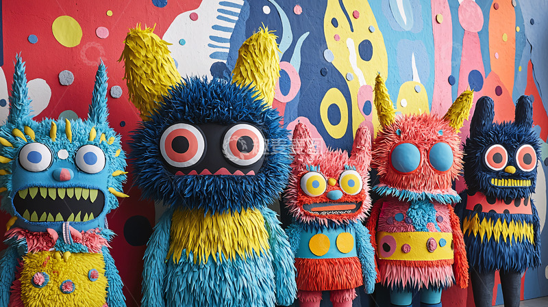 高清大图下载【趣麦麦图】色彩鲜艳的毛绒玩具