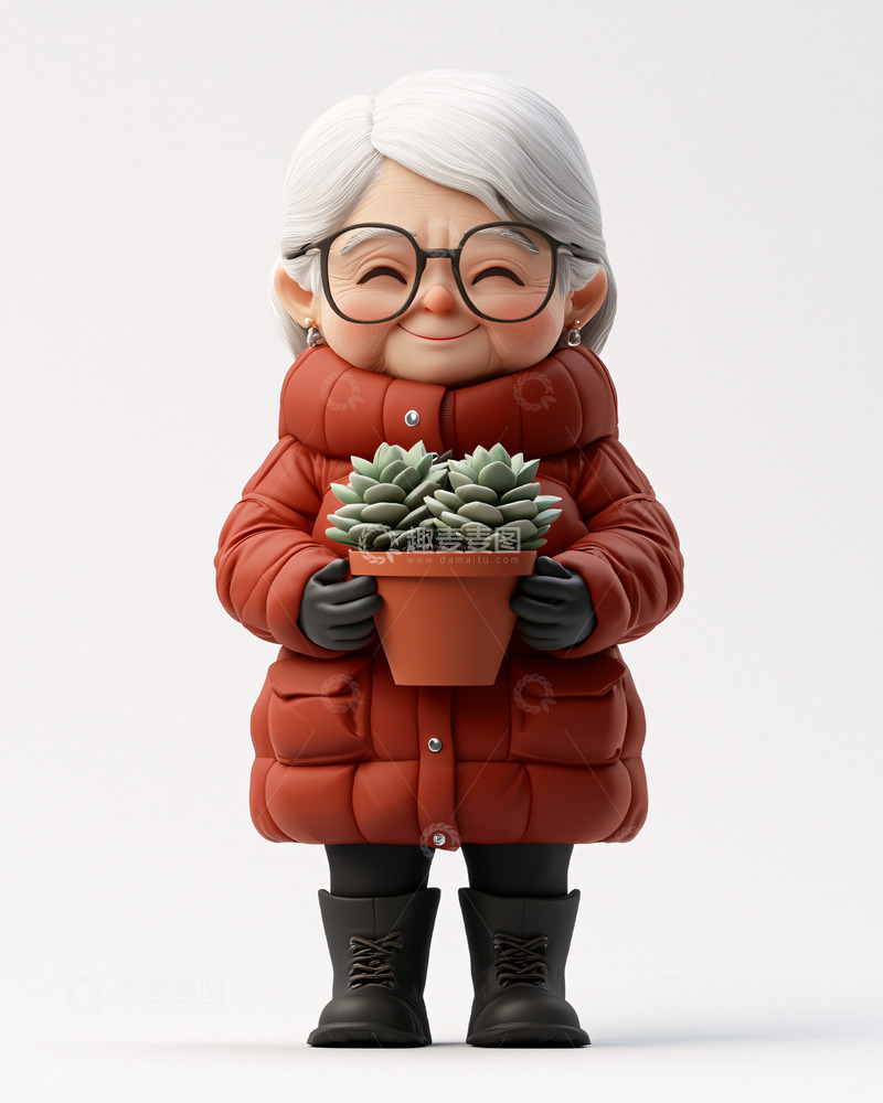 高清大图下载【趣麦麦图】可爱奶奶