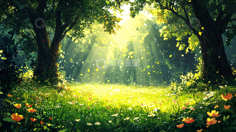 高清大图下载【趣麦麦图】阳光森林