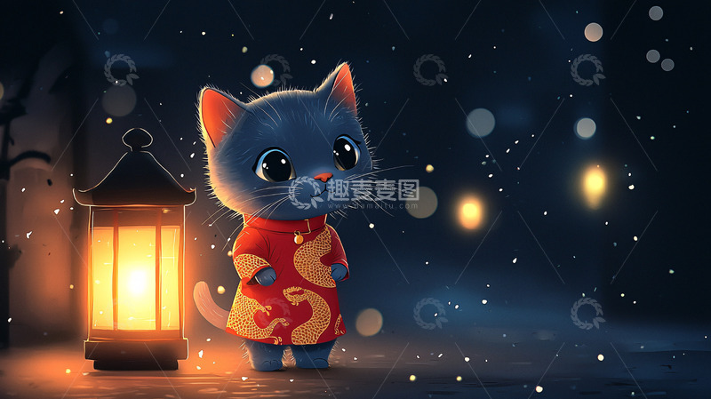 高清大图下载【趣麦麦图】冬天小猫