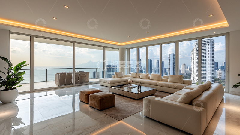 高清大图下载【趣麦麦图】现代简约奢华公寓客厅