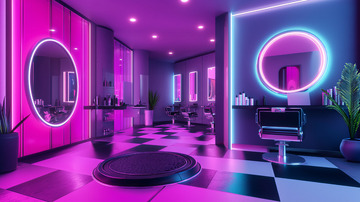 霓虹灯美发沙龙