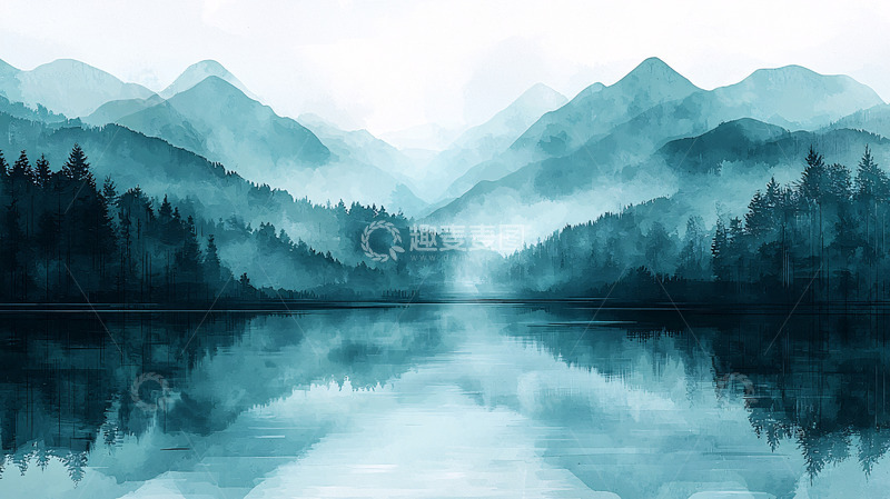 高清大图下载【趣麦麦图】水墨山水画148