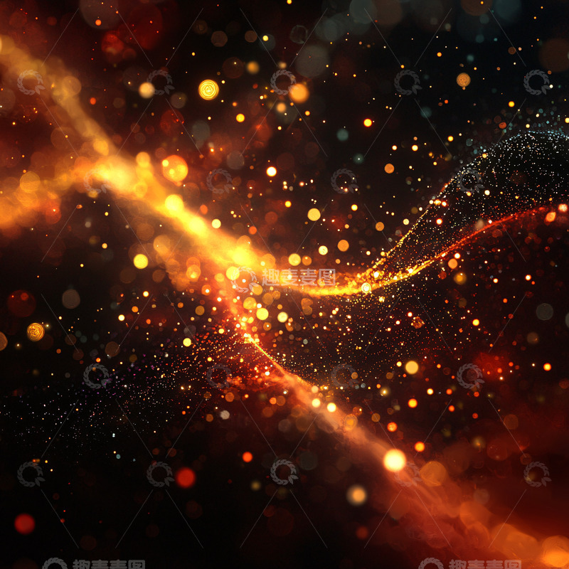 高清大图下载【趣麦麦图】金色光芒闪耀的抽象星空