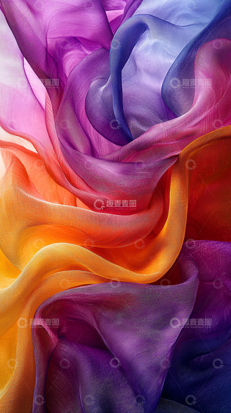 高清大图下载【趣麦麦图】彩色丝绸交织的背景