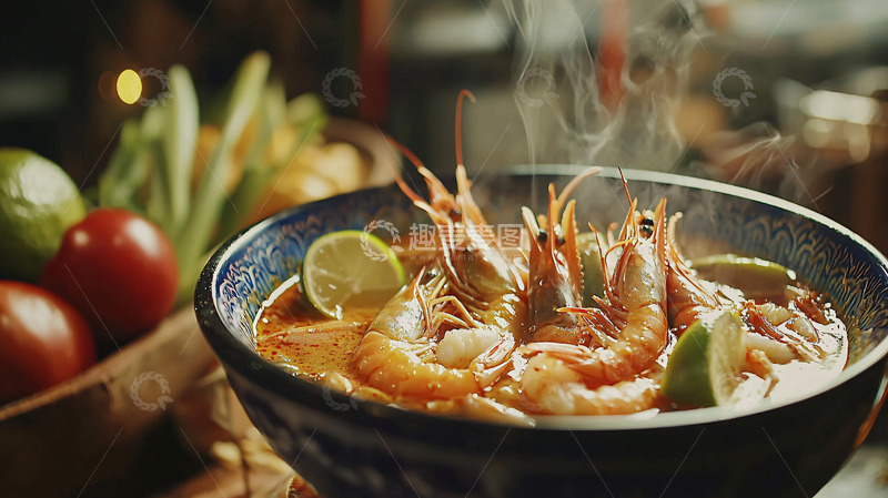 高清大图下载【趣麦麦图】诱人香辣虾汤