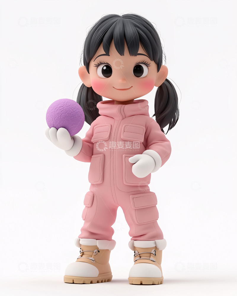 高清大图下载【趣麦麦图】可爱卡通女孩