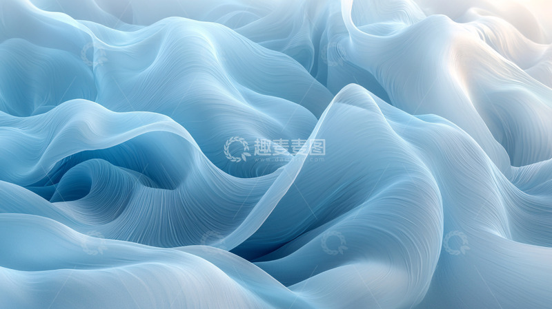 高清大图下载【趣麦麦图】轻盈飘逸的蓝色雪纺布料