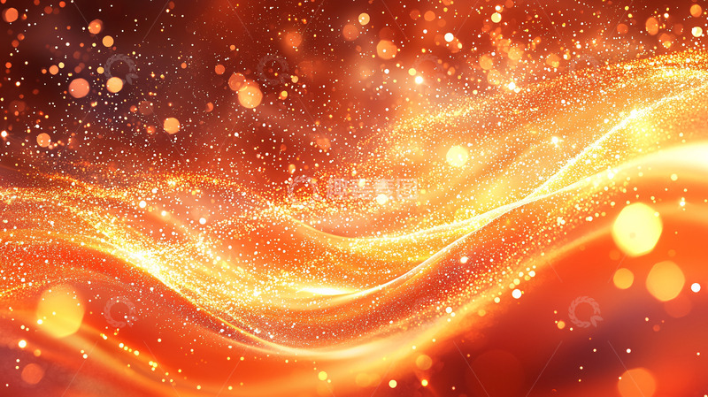 高清大图下载【趣麦麦图】金色光芒闪耀的波浪