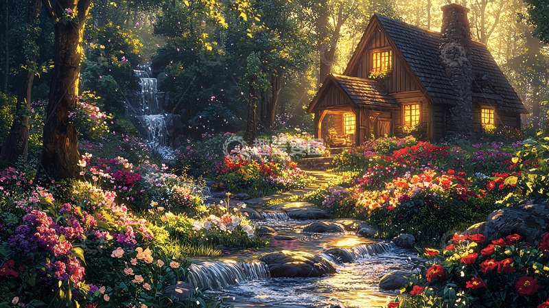 高清大图下载【趣麦麦图】森林小屋