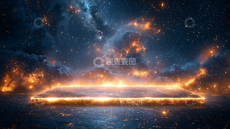 高清大图下载【趣麦麦图】宇宙星空火焰平台