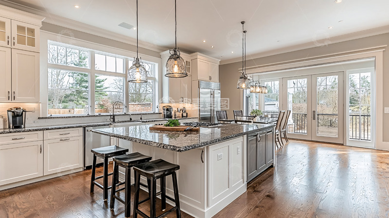 高清大图下载【趣麦麦图】明亮宽敞的现代化厨房