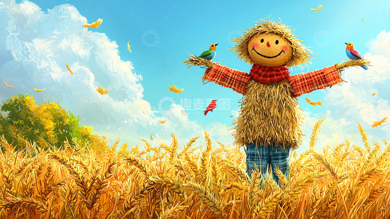 高清大图下载【趣麦麦图】稻草人