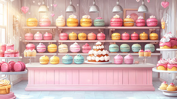 粉色甜品店