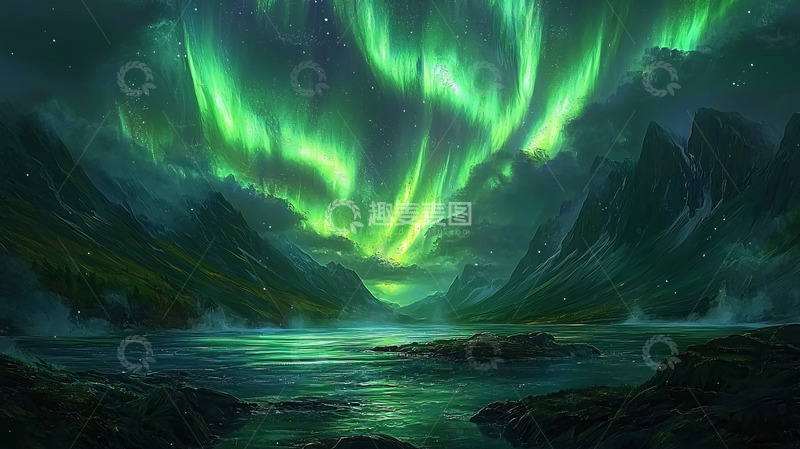 高清大图下载【趣麦麦图】极光山谷