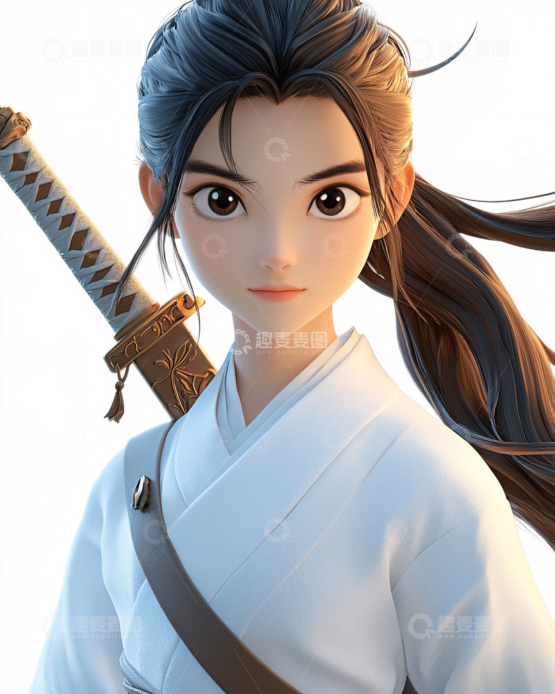 高清大图下载【趣麦麦图】持刀少女