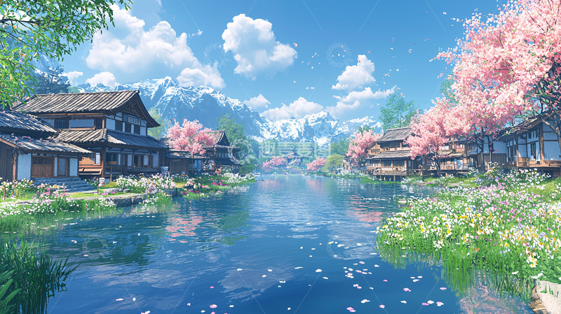 高清大图下载【趣麦麦图】山水村庄