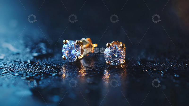 高清大图下载【趣麦麦图】奢华璀璨钻石耳钉