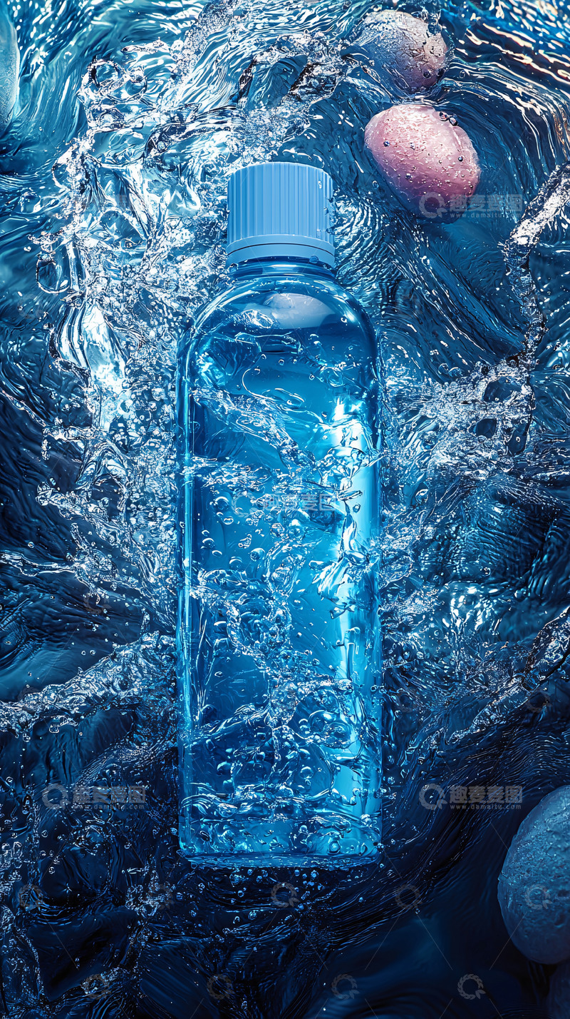 高清大图下载【趣麦麦图】蓝色瓶装水
